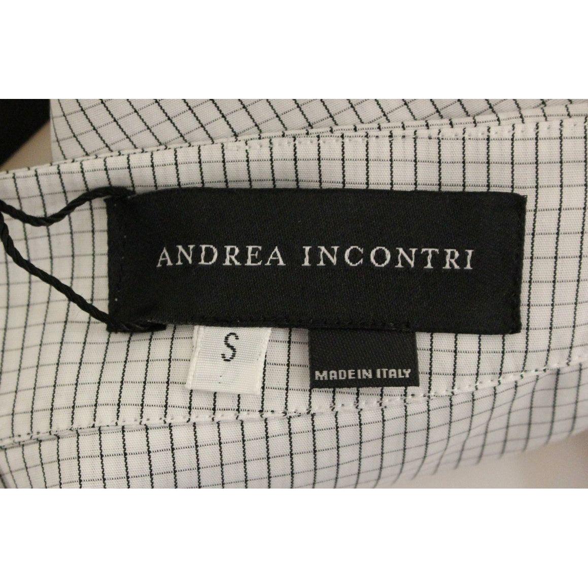 Andrea Incontri Chic White Checkered Cotton Shorts white-checkered-stretch-cotton-shorts