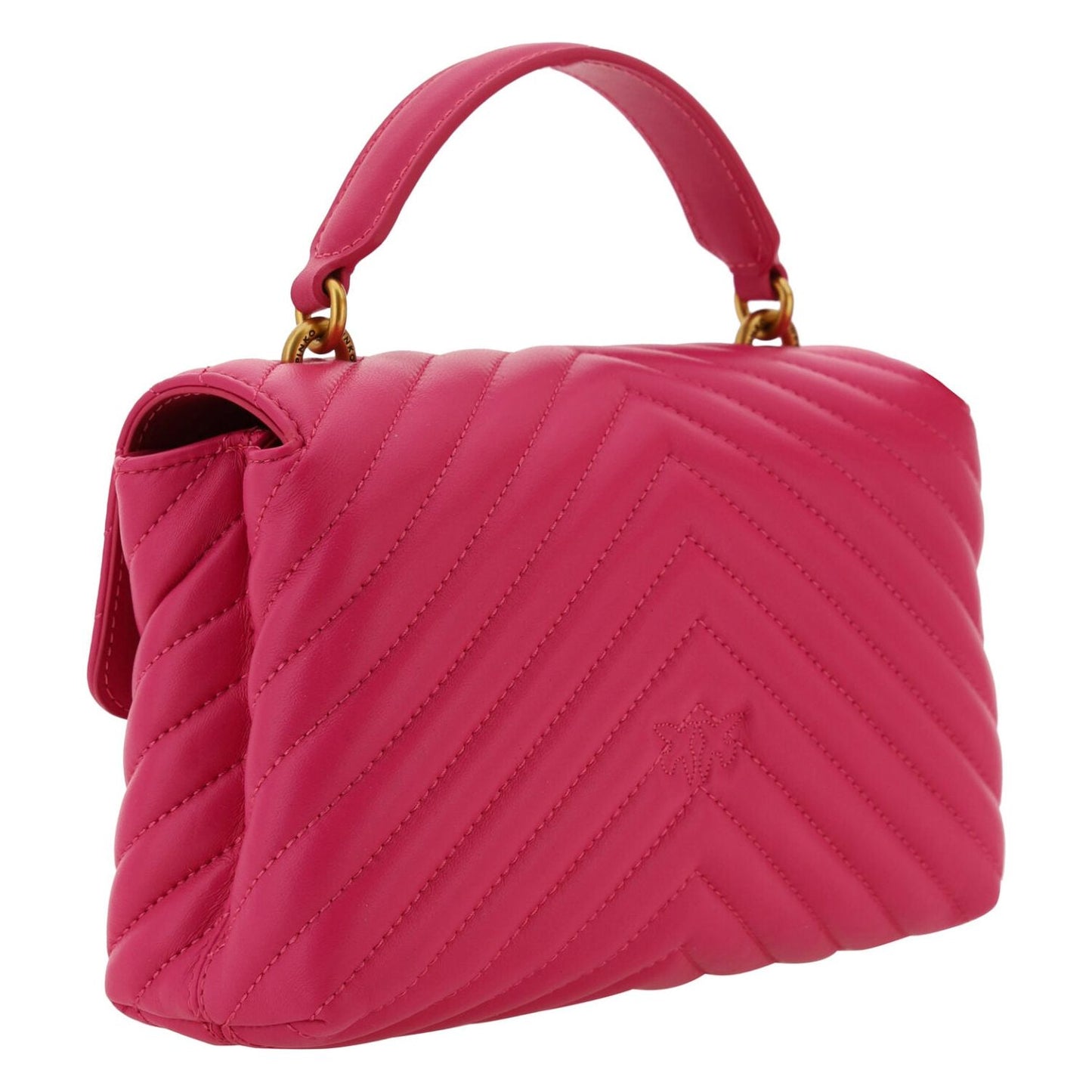 PINKO Chic Pink Quilted Leather Mini Handbag pink-calf-leather-love-lady-mini-handbag-1