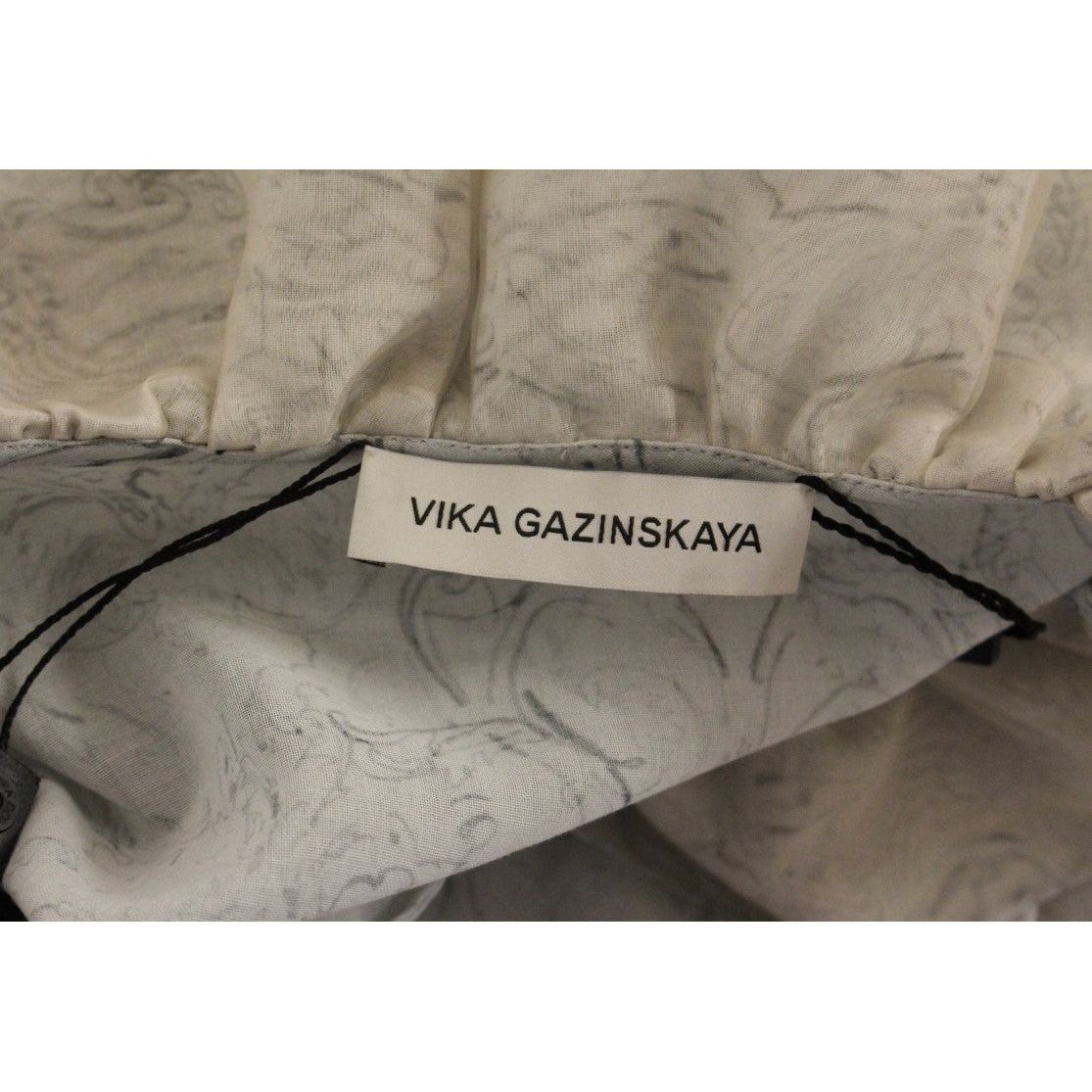 Vika Gazinskaya Elegant Blue Cotton Tunic Blouse blue-cotton-blouse-tunic