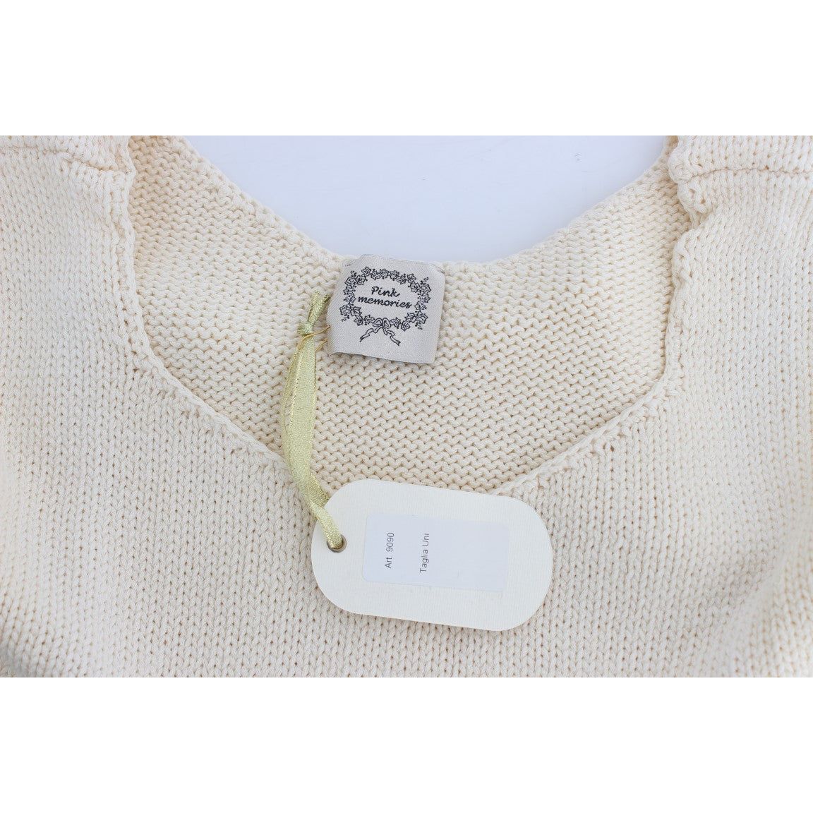 PINK MEMORIES Beige Sleeveless Knit Vest Sweater beige-cotton-blend-knitted-sleeveless-sweater-1