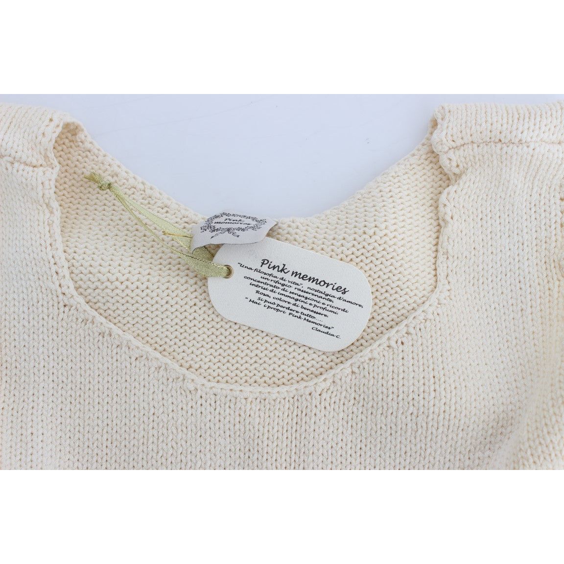 PINK MEMORIES Beige Sleeveless Knit Vest Sweater beige-cotton-blend-knitted-sleeveless-sweater-1