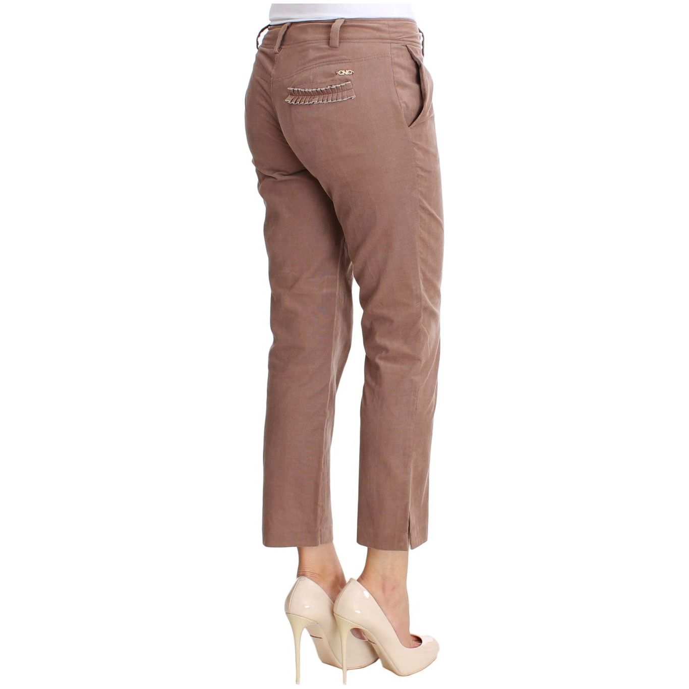 Costume National Chic Brown Cropped Corduroy Pants brown-cropped-corduroys-pants