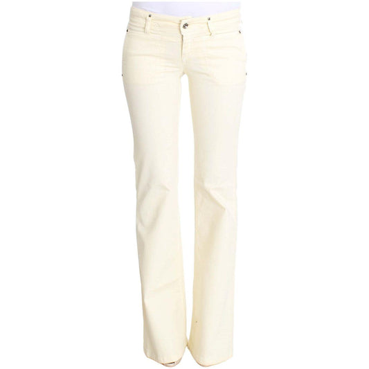 Costume National Chic Off-White Flared Designer Jeans white-cotton-stretch-flare-jeans 179693-white-cotton-stretch-flare-jeans.jpg