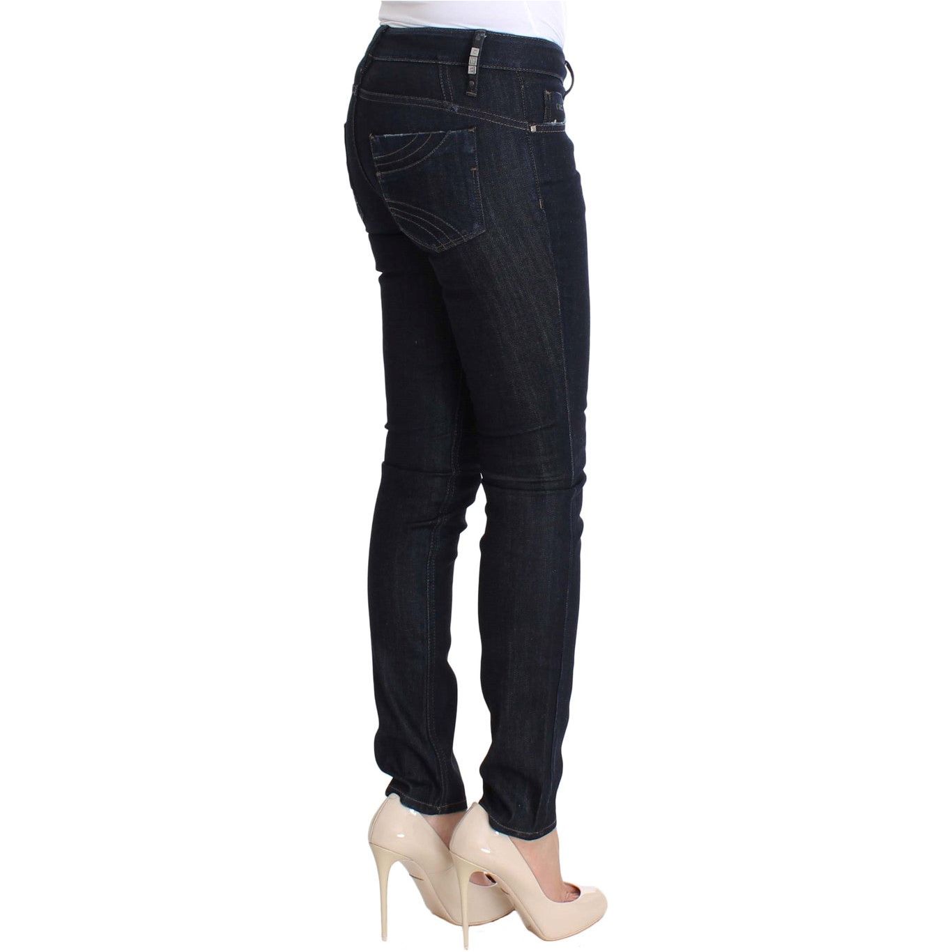Costume National Chic Slim Fit Skinny Blue Jeans blue-cotton-stretch-slim-fit-jeans-1