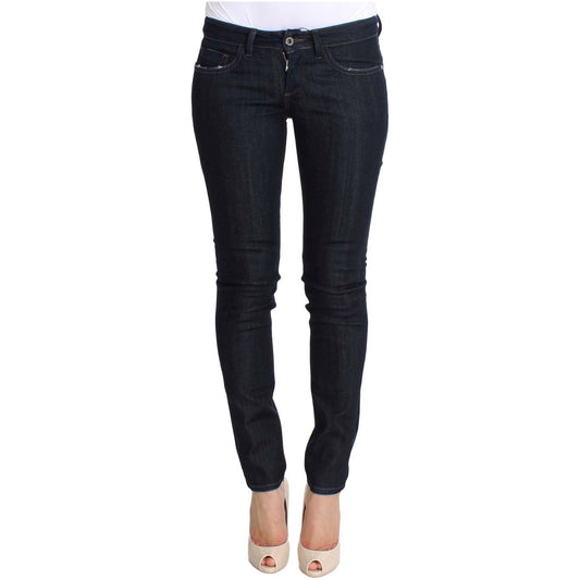 Costume National Chic Slim Fit Skinny Blue Jeans blue-cotton-stretch-slim-fit-jeans-1
