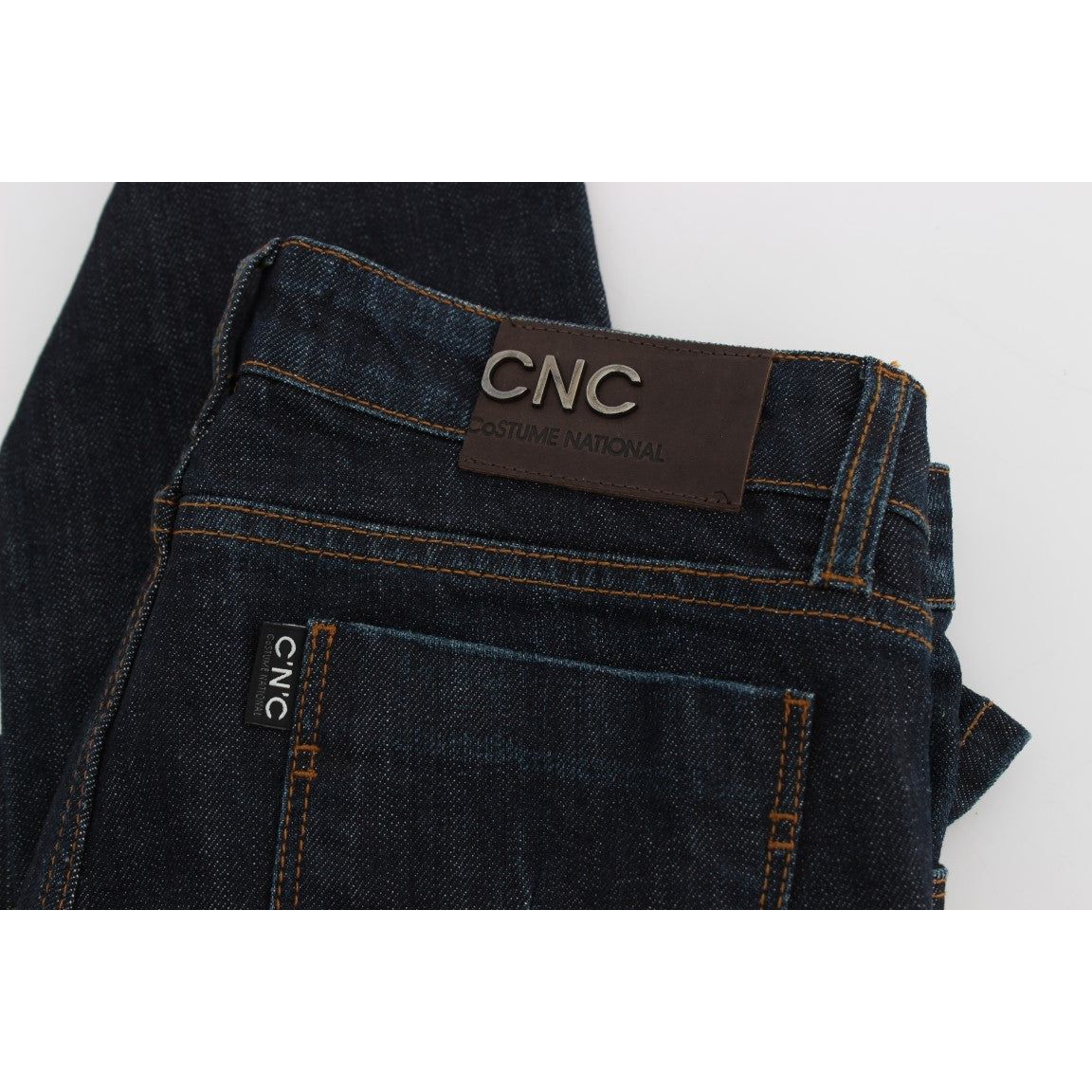 Costume National Chic Slim Fit Skinny Designer Jeans blue-cotton-stretch-slim-fit-jeans-2 179786-blue-cotton-stretch-slim-fit-jeans-5-7.jpg