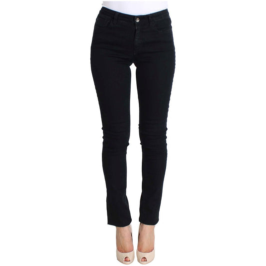 Costume National Chic Slim Fit Skinny Designer Jeans Jeans & Pants black-cotton-stretch-slim-fit-jeans-1