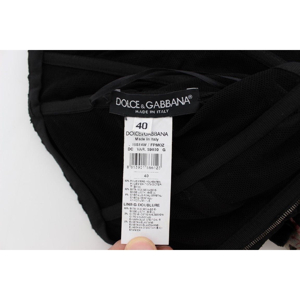 Dolce & Gabbana Multicolor Rose & Key Print Maxi Dress with Crystal WOMAN DRESSES black-key-print-silk-crystal-brooch-dress 180939-black-key-print-silk-crystal-brooch-dress-6.jpg