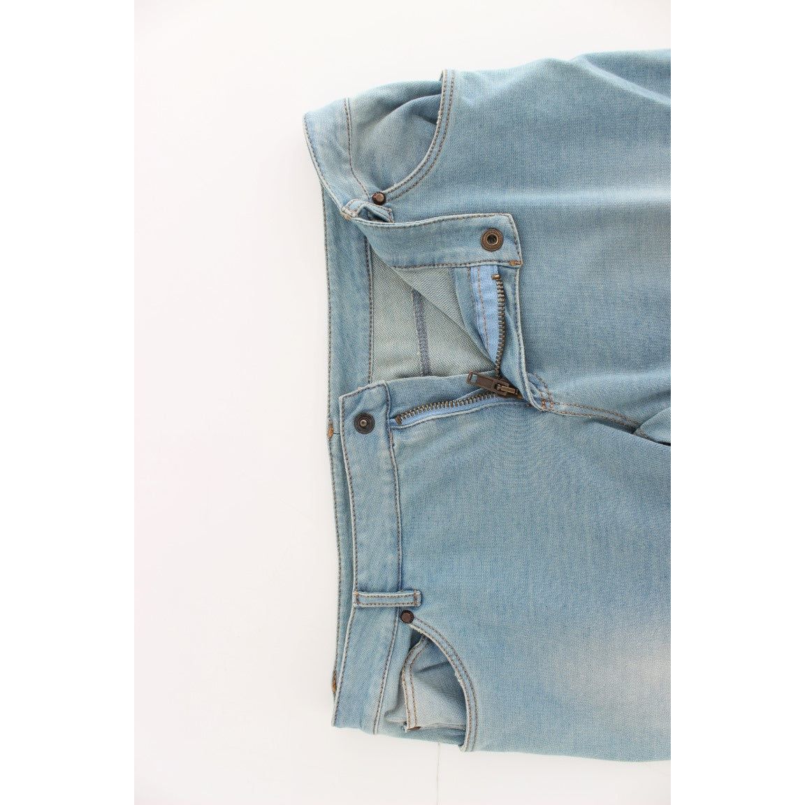 Ermanno Scervino Elegant Light Blue Capri Jeans Jeans & Pants blue-capri-pants-cropped-jeans