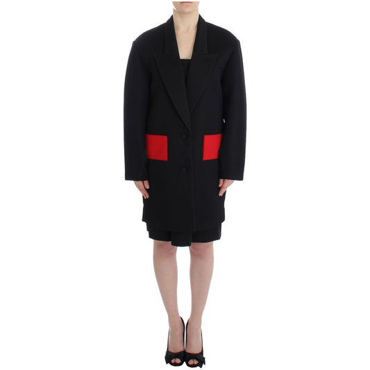 KAALE SUKTAE Elegant Draped Long Coat in Black with Red Accents Blazer Jacket black-coat-trench-long-draped-jacket-blazer 187485-black-coat-trench-long-draped-jacket-blazer.jpg