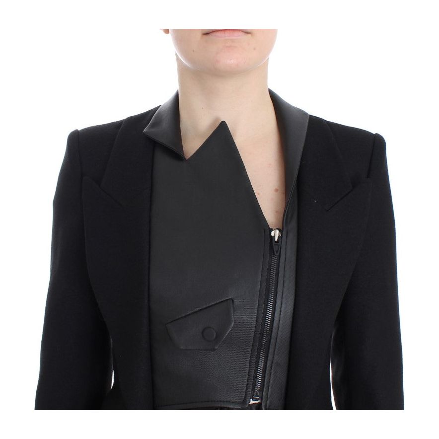 KAALE SUKTAE Elegant Monochrome Zippered Blazer Jacket black-short-blazer-coat-biker-jacket Coats & Jackets 188107-black-short-blazer-coat-biker-jacket-4.jpg