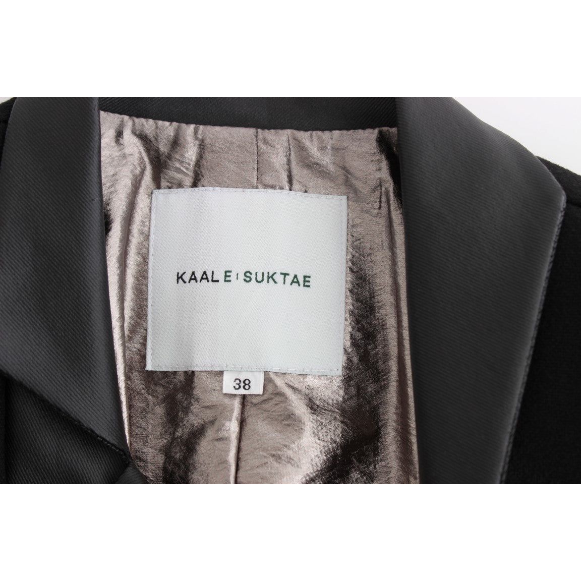 KAALE SUKTAE Elegant Monochrome Zippered Blazer Jacket black-short-blazer-coat-biker-jacket Coats & Jackets