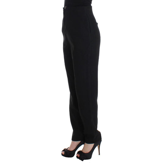 KAALE SUKTAE Elegant High-Waist Black Pants Jeans & Pants black-high-waist-straight-slim-dress-pants