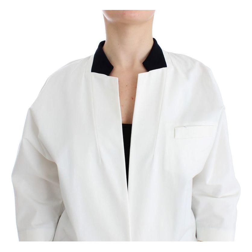 Andrea Pompilio Chic White Cotton Blend Blazer white-cotton-blend-oversized-blazer-jacket Blazer Jacket 211952-white-cotton-blend-oversized-blazer-jacket-4.jpg