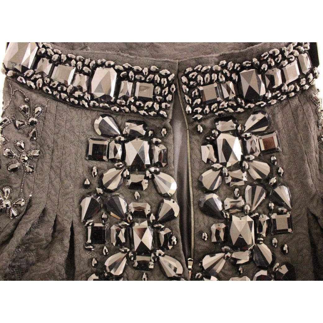 Dolce & Gabbana Black Crystal Embellished Masterpiece Skirt black-crystal-handmade-above-knee-skirt 219016-black-crystal-handmade-knee-skirt-6.jpg