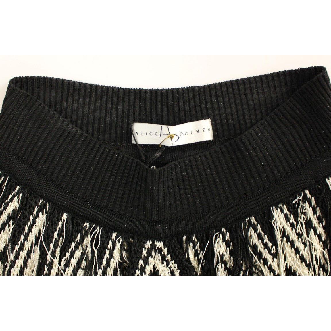 Alice Palmer Chic Black & White Knitted Skirt white-black-knitted-assymetrical-skirt