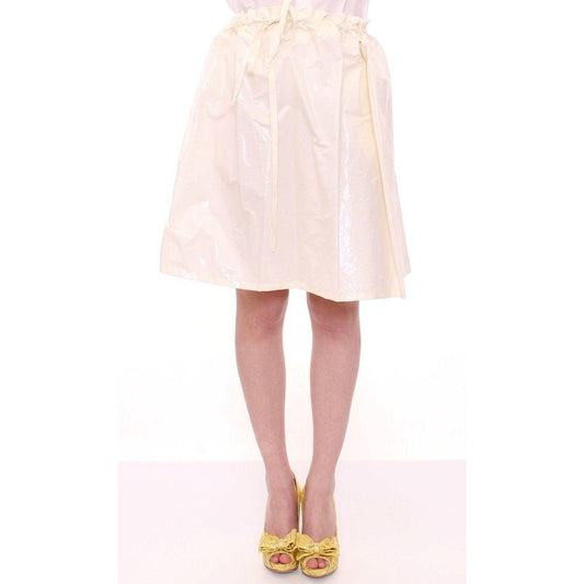 Licia Florio Elegant White Tie-Waist Skirt white-above-knee-stretch-waist-strap-skirt 220133-white-knee-stretch-waist-strap-skirt.jpg