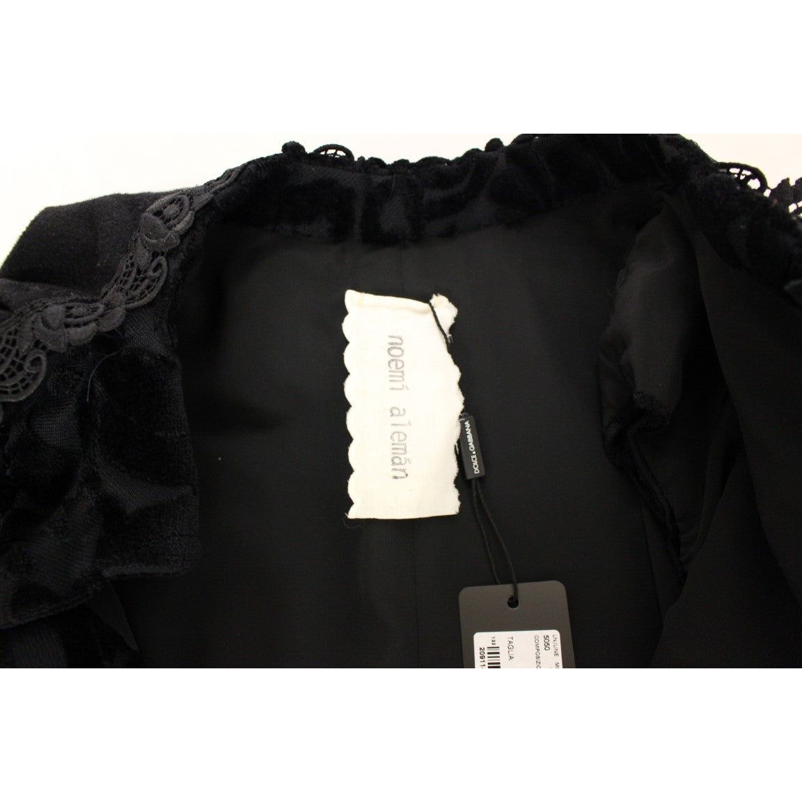 NOEMI ALEMÁN Elegant Black Brocade Cape Coat Jacket Coats & Jackets black-cotton-brocade-long-cape-coat-jacket