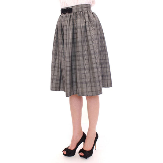 NOEMI ALEMÁN Elegant Gray Checkered Wool Shorts Skirt gray-checkered-wool-shorts-skirt 220658-gray-checkered-wool-shorts-skirt-1.jpg