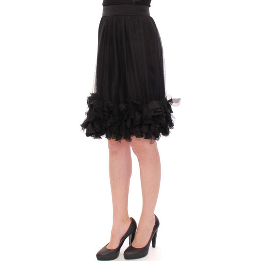 Dolce & GabbanaElegant Silk Black Skirt for EveningsMcRichard Designer Brands£1179.00