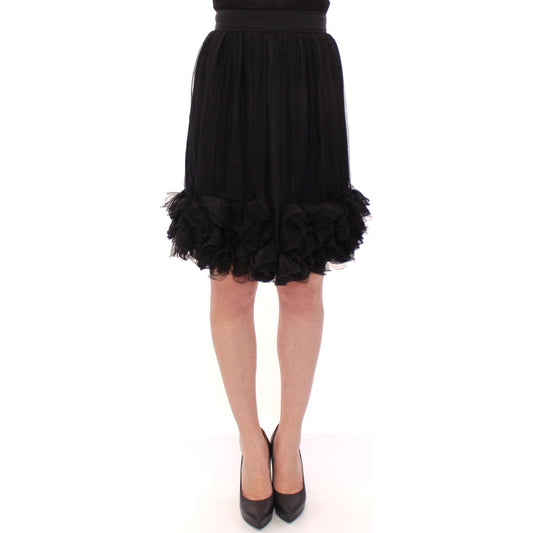 Dolce & GabbanaElegant Silk Black Skirt for EveningsMcRichard Designer Brands£1179.00