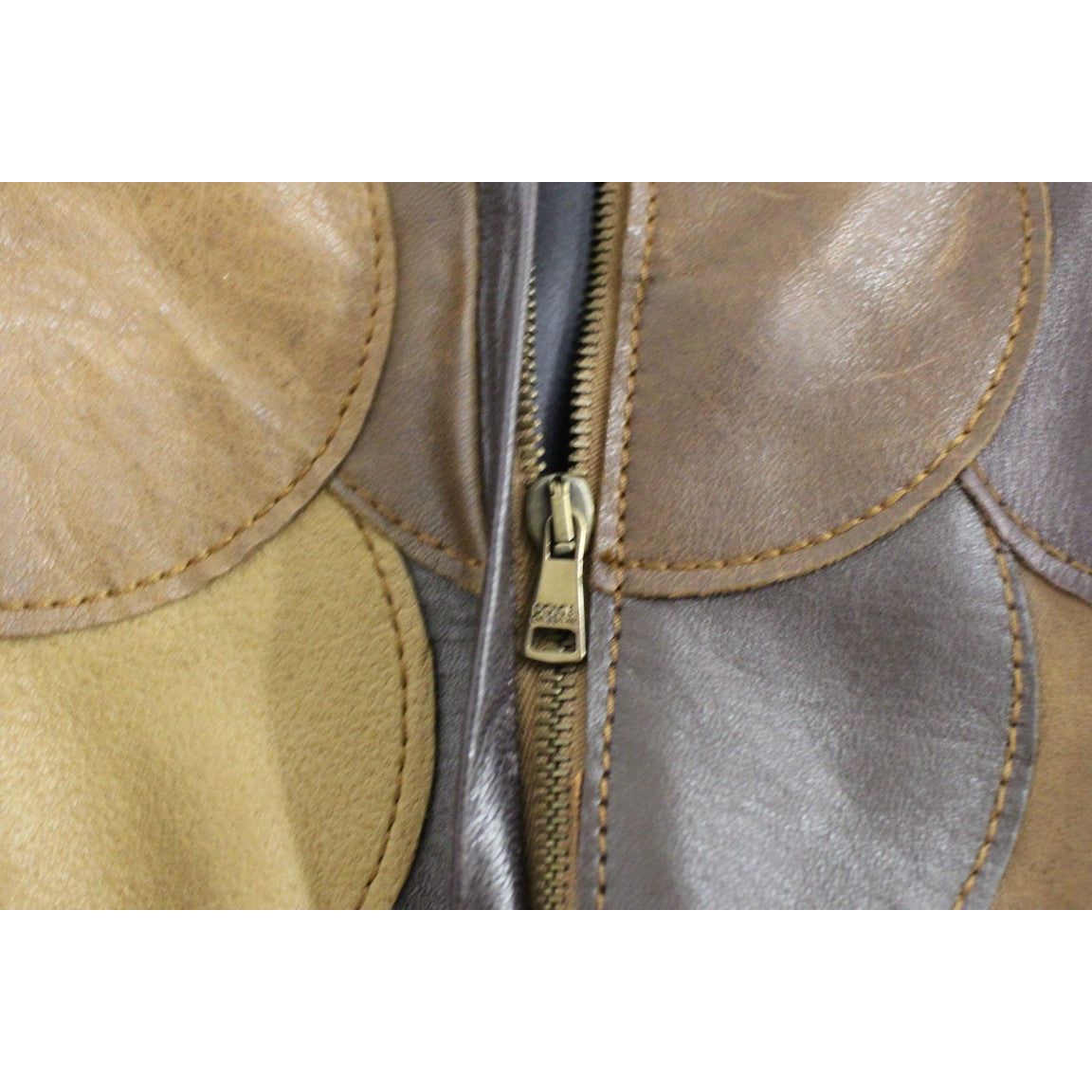 Dolce & Gabbana Elegant Leather Patchwork Skirt brown-patchwork-leather-straight-skirt