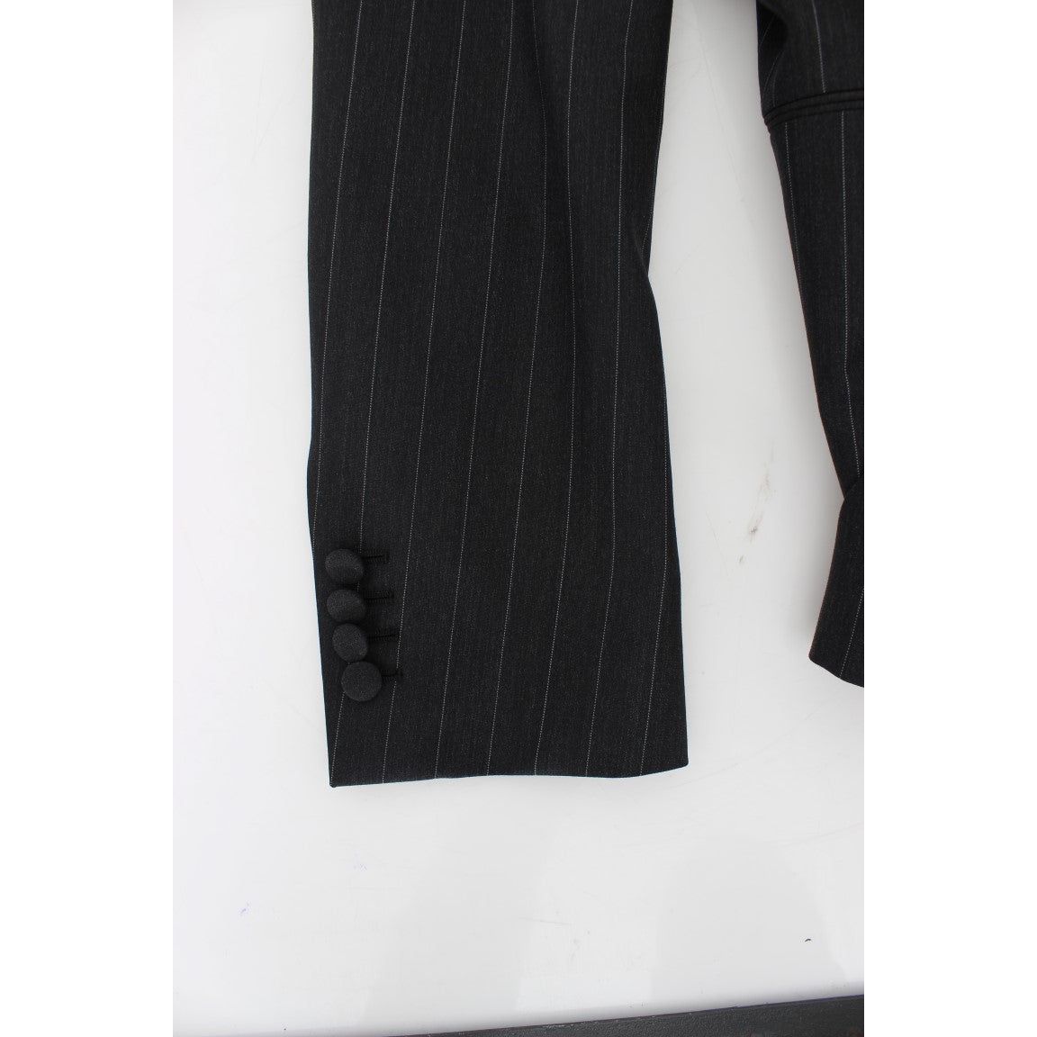 Dolce & Gabbana Chic Gray Striped Wool Blazer Jacket gray-striped-slim-fit-wool-blazer 223272-gray-striped-slim-fit-wool-blazer-6.jpg