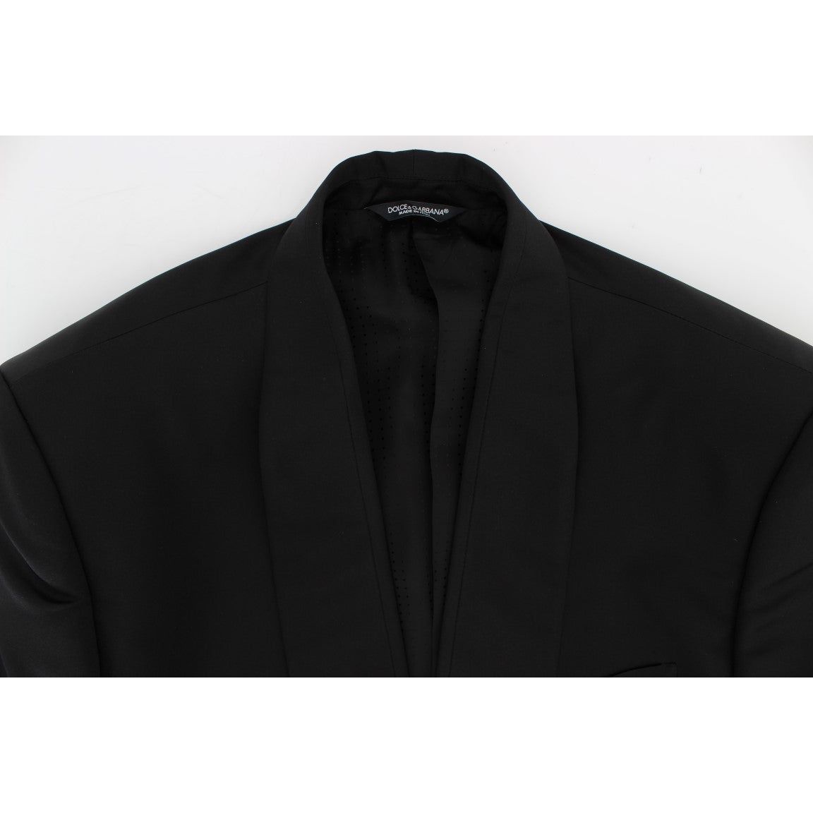Dolce & Gabbana Exclusive Black Silk One Button Blazer black-silk-slim-one-button-blazer 223309-black-silk-slim-one-button-blazer-5.jpg