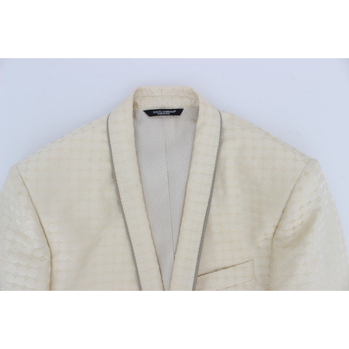 Dolce & Gabbana Sophisticated Beige Polka Dotted Blazer & Vest beige-polka-dot-silk-2-piece-blazer 223573-beige-polka-dot-silk-2-piece-blazer-8.jpg