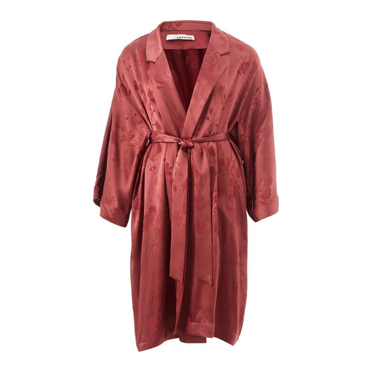 Lardini Red Allover printed robe Trench coat red-allover-printed-robe-trench-coat