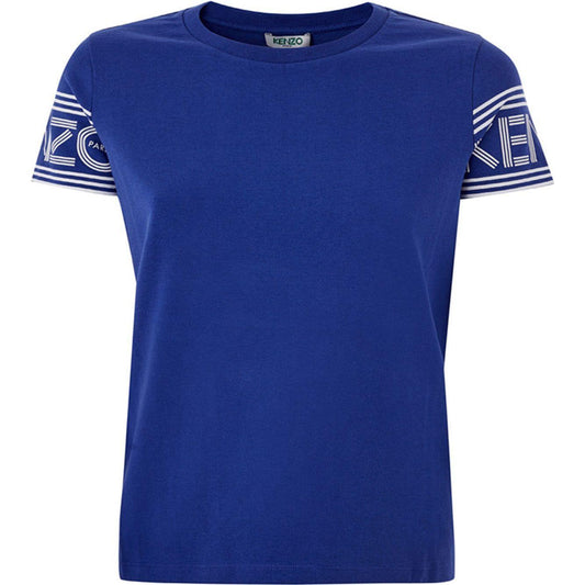 Kenzo | Violet Cotton T-Shirt with Contrasting Logo on Sleeves  | McRichard Designer Brands