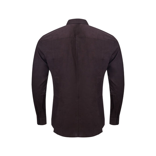 Dolce & Gabbana Dark Brown Cotton Shirt with Pockets dark-brown-cotton-shirt-with-pockets