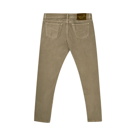 Jacob Cohen Exclusive Beige Cotton Jeans For Men beige-regular-fit-jeans-trousers 23SET34-2-51592257-350.jpg