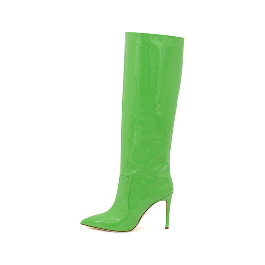 Paris Texas Chic Neon Green Patent Leather Knee Boots green-patent-leather-boot 23SET51-3-8fbdf2e1-9f1.jpg