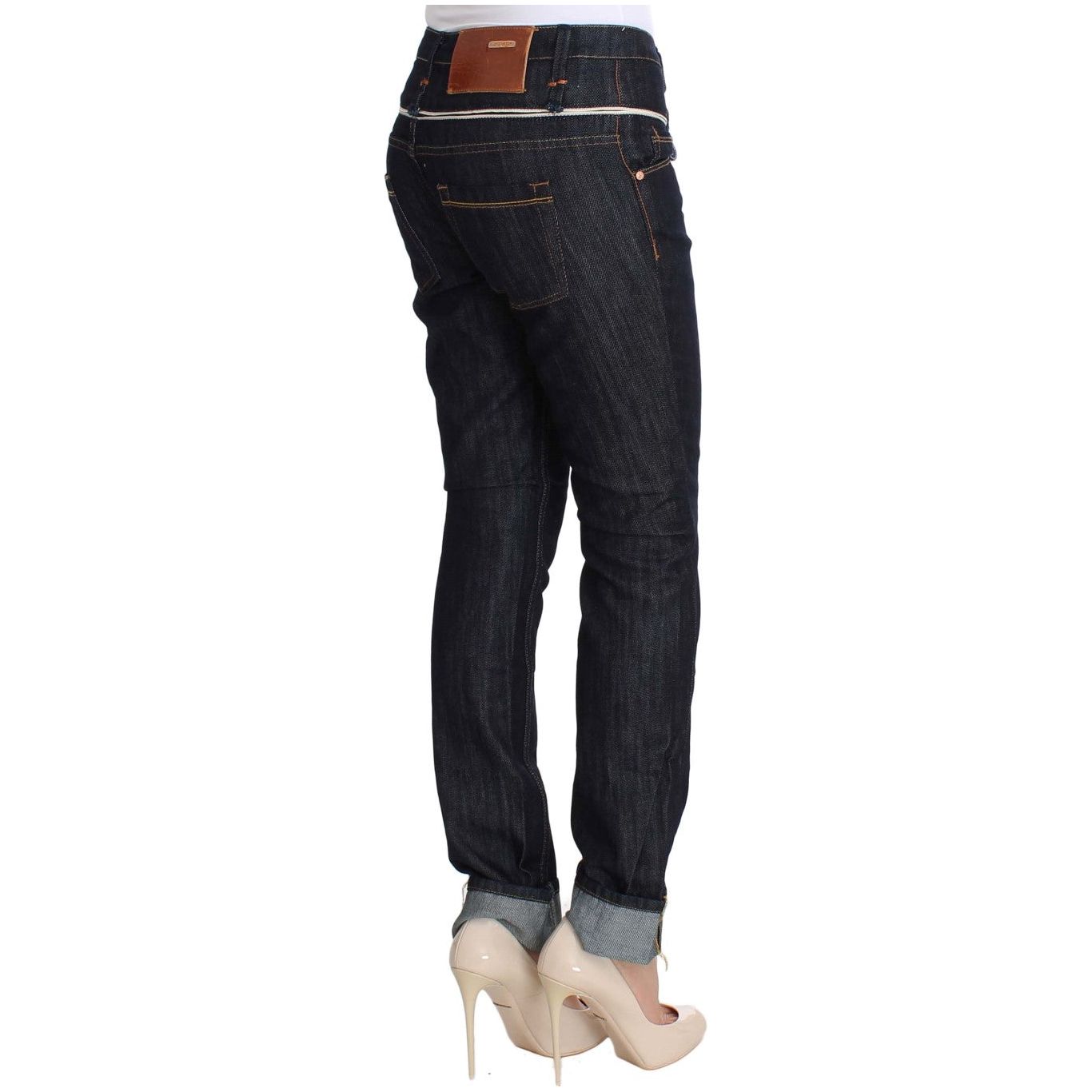 Acht Elegant Straight Leg Dark Blue Jeans blue-denim-cotton-bottoms-straight-fit-jeans