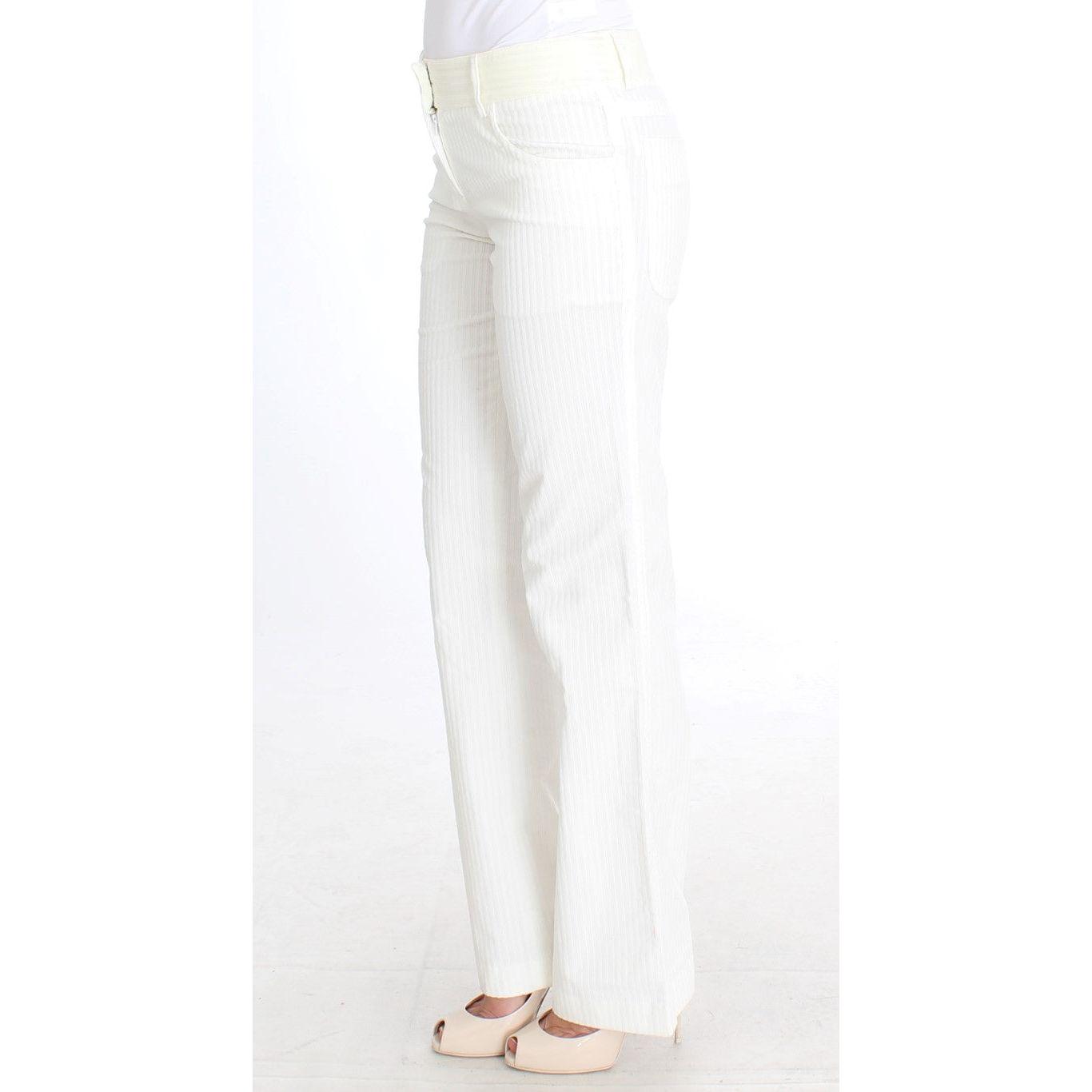 Ermanno Scervino Chic White Striped Straight Fit Pants white-striped-straight-fit-pants 266894-white-striped-straight-fit-pants-1.jpg