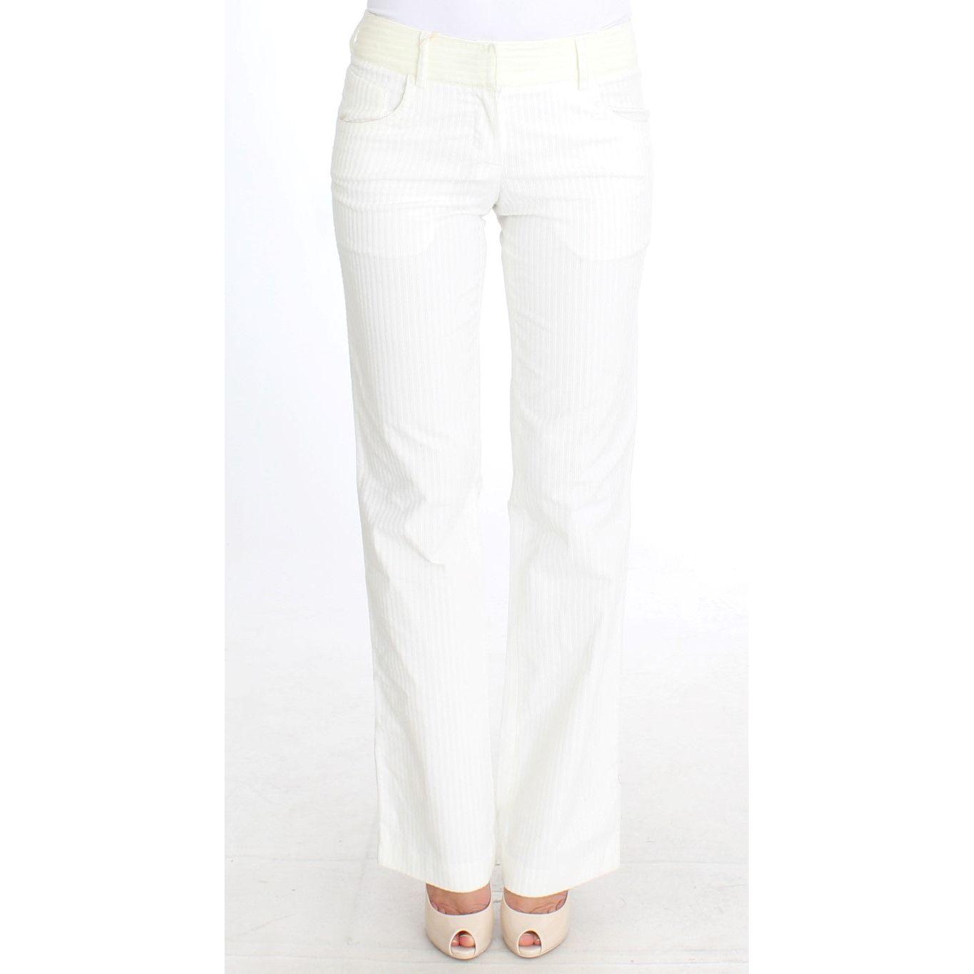 Ermanno Scervino Chic White Striped Straight Fit Pants white-striped-straight-fit-pants 266894-white-striped-straight-fit-pants.jpg