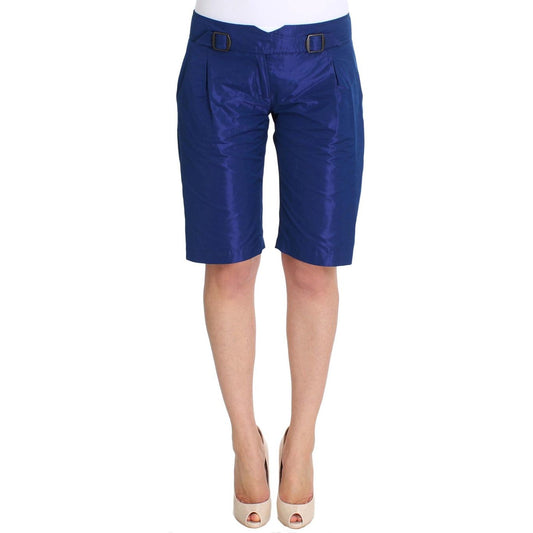 Ermanno Scervino Chic Blue Mid Waist Shorts blue-above-knees-bermuda-shorts