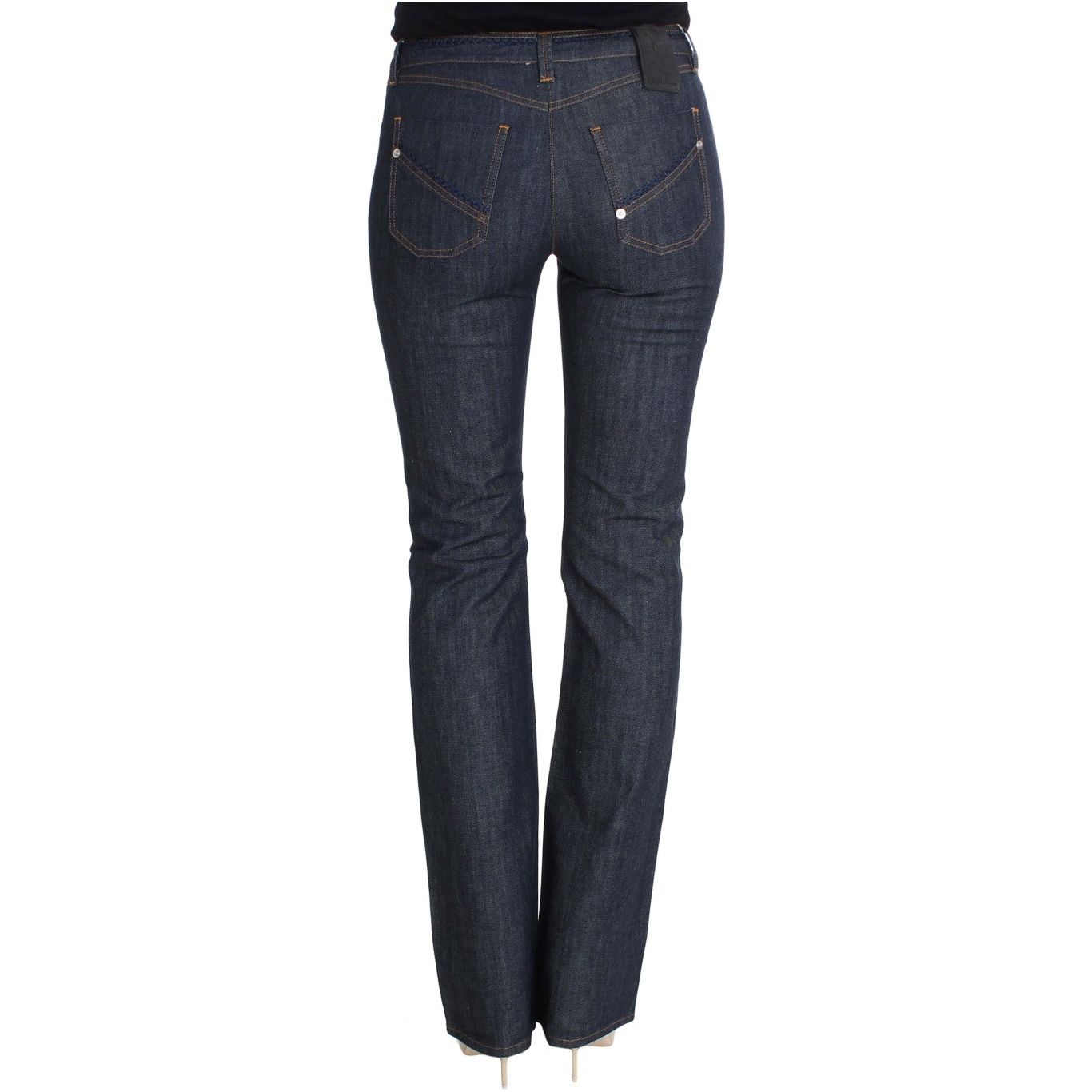 GF Ferre Chic Flare Bootcut Designer Denim Jeans & Pants blue-cotton-denim-flare-boot-cut-jeans