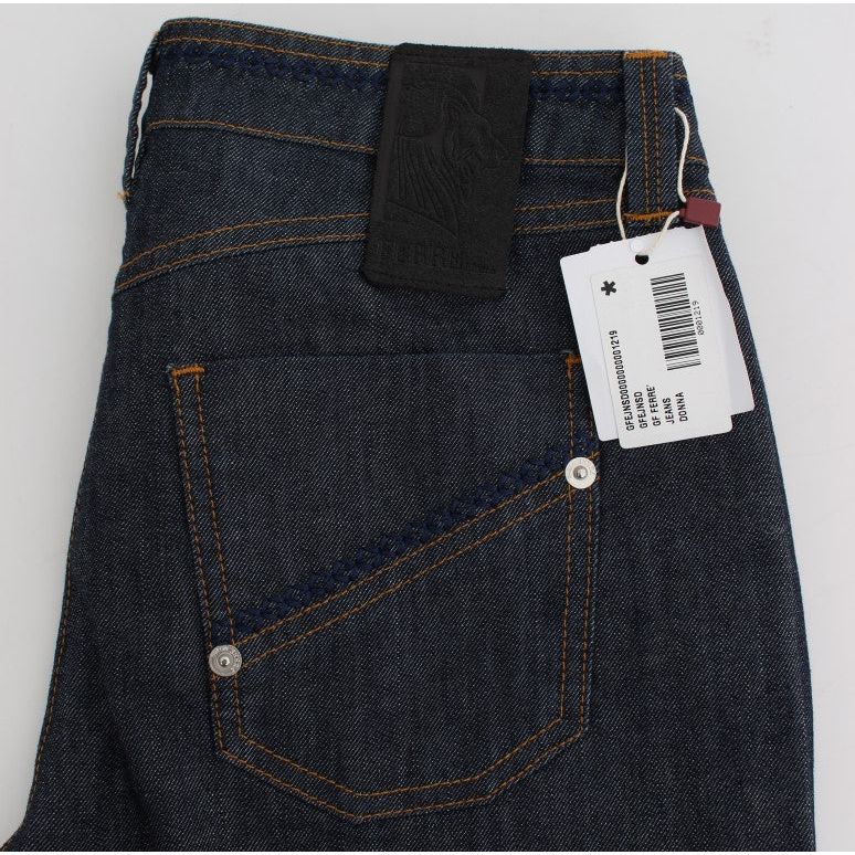 GF Ferre Chic Flare Bootcut Designer Denim Jeans & Pants blue-cotton-denim-flare-boot-cut-jeans