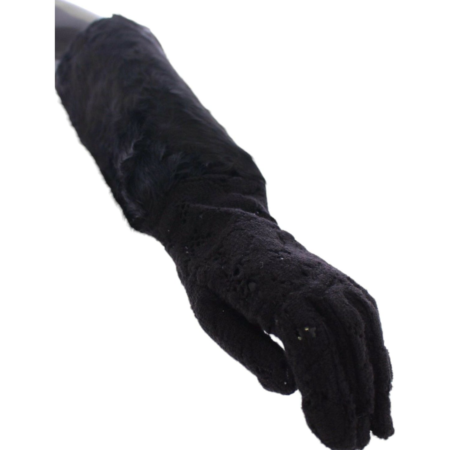 Dolce & Gabbana Black Wool Lace & Lamb Fur Elbow Gloves black-lace-wool-lambskin-fur-elbow-gloves 27600-black-lace-wool-lambskin-fur-elbow-gloves-3-scaled-73a6294c-044.jpg