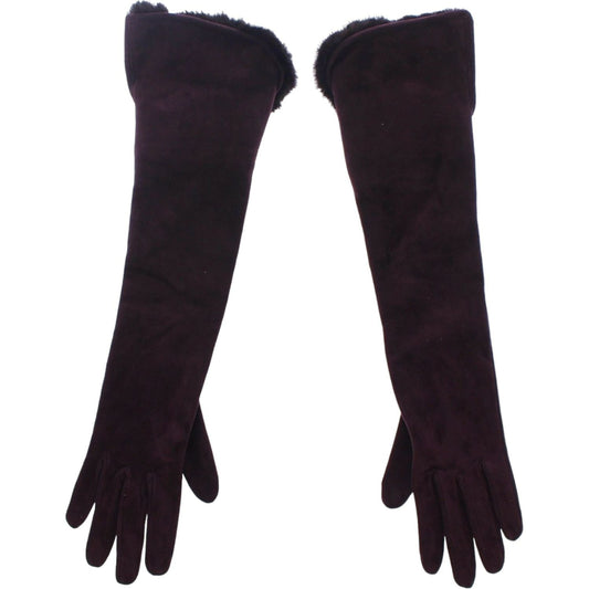 Dolce & GabbanaElegant Elbow Length Purple Fur GlovesMcRichard Designer Brands£629.00