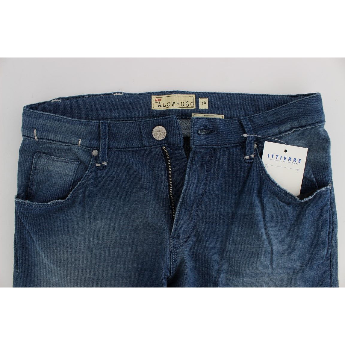 Acht Slim Fit Blue Wash Italian Denim blue-wash-denim-cotton-stretch-slim-fit-jeans