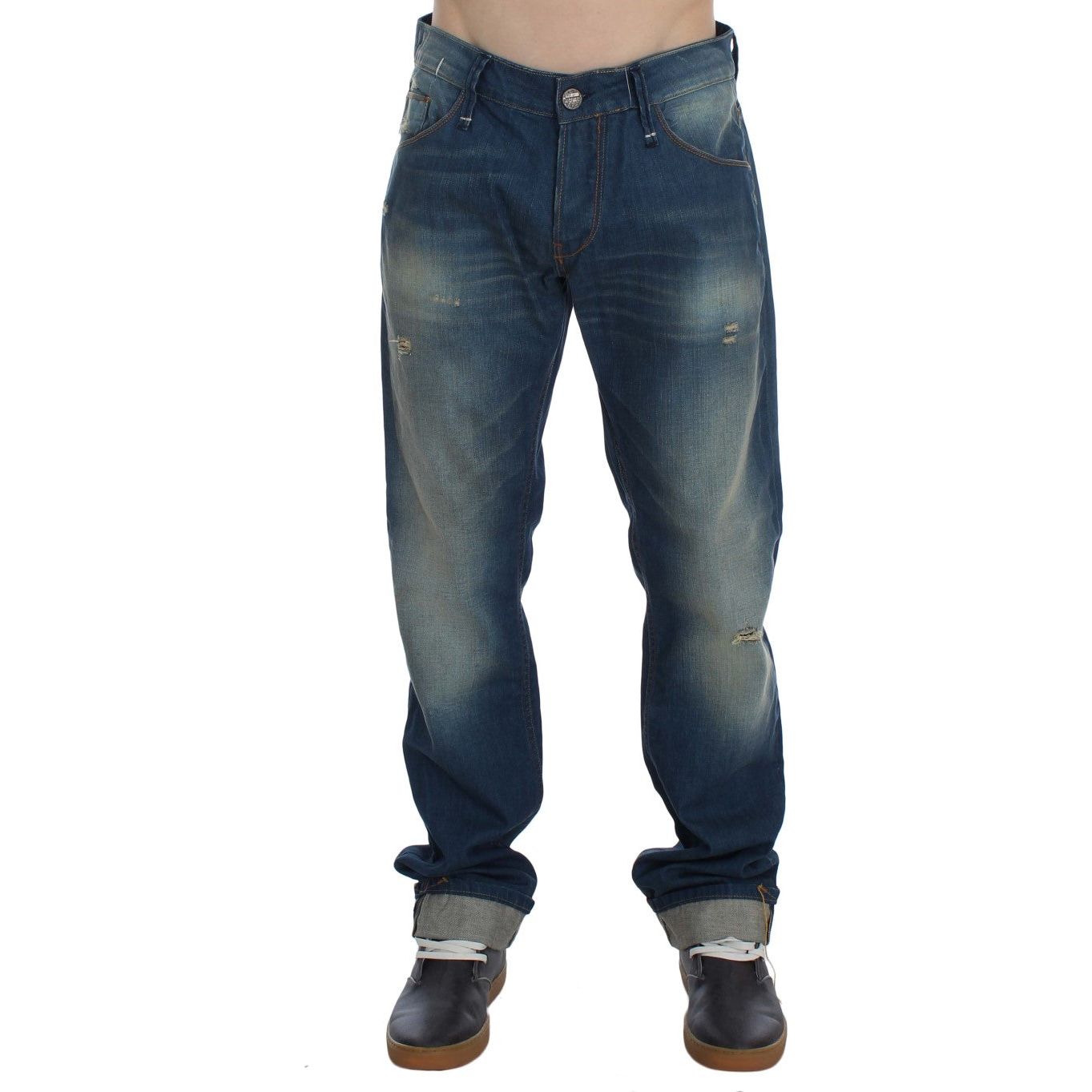 Acht Chic Baggy Low Fit Denim Delight blue-wash-denim-cotton-stretch-baggy-fit-jeans