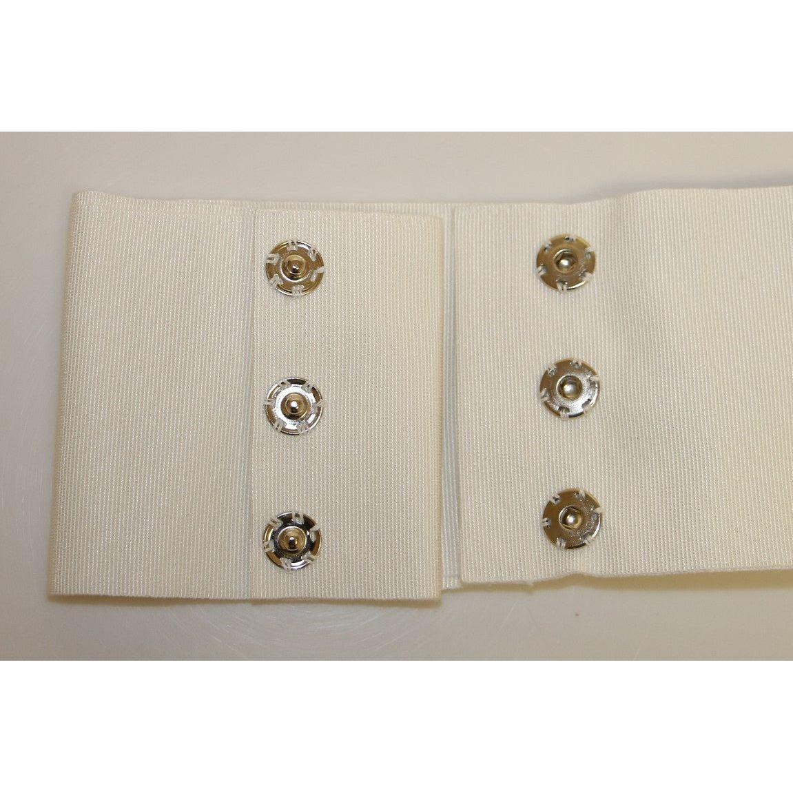 Dolce & Gabbana Embellished Snap Button Waist Belt Belt white-crystal-brass-wide-waist-runway-belt-1