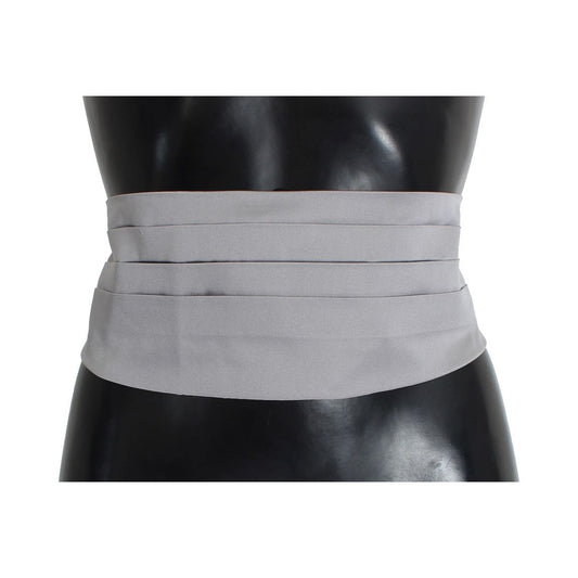 Dolce & Gabbana Elegant Silk Gray Cummerbund gray-waist-belt-silk-cummerbund 296134-gray-waist-belt-silk-cummerbund.jpg