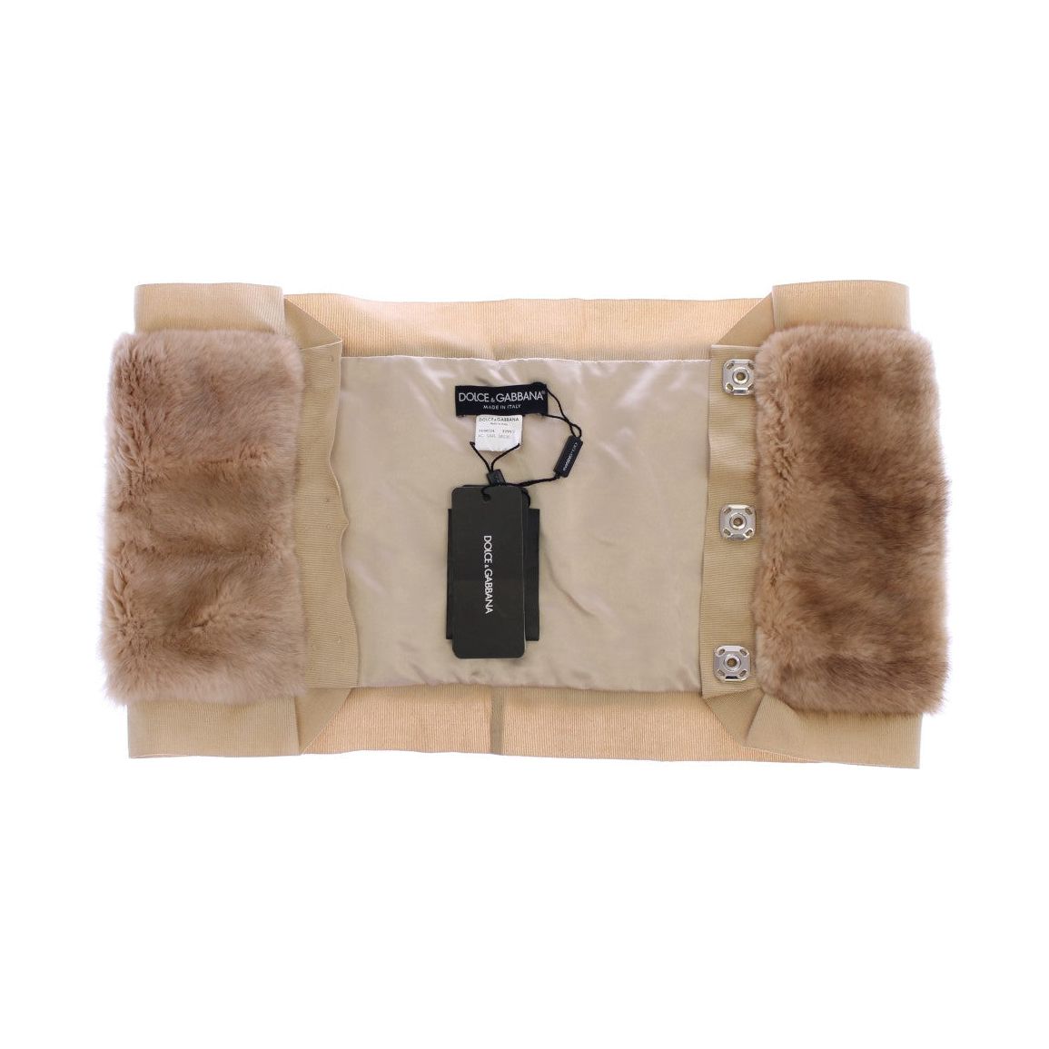 Dolce & Gabbana Exclusive Beige MINK Fur Scarf Wrap Fur Scarves beige-mink-fur-scarf-foulard-neck-wrap