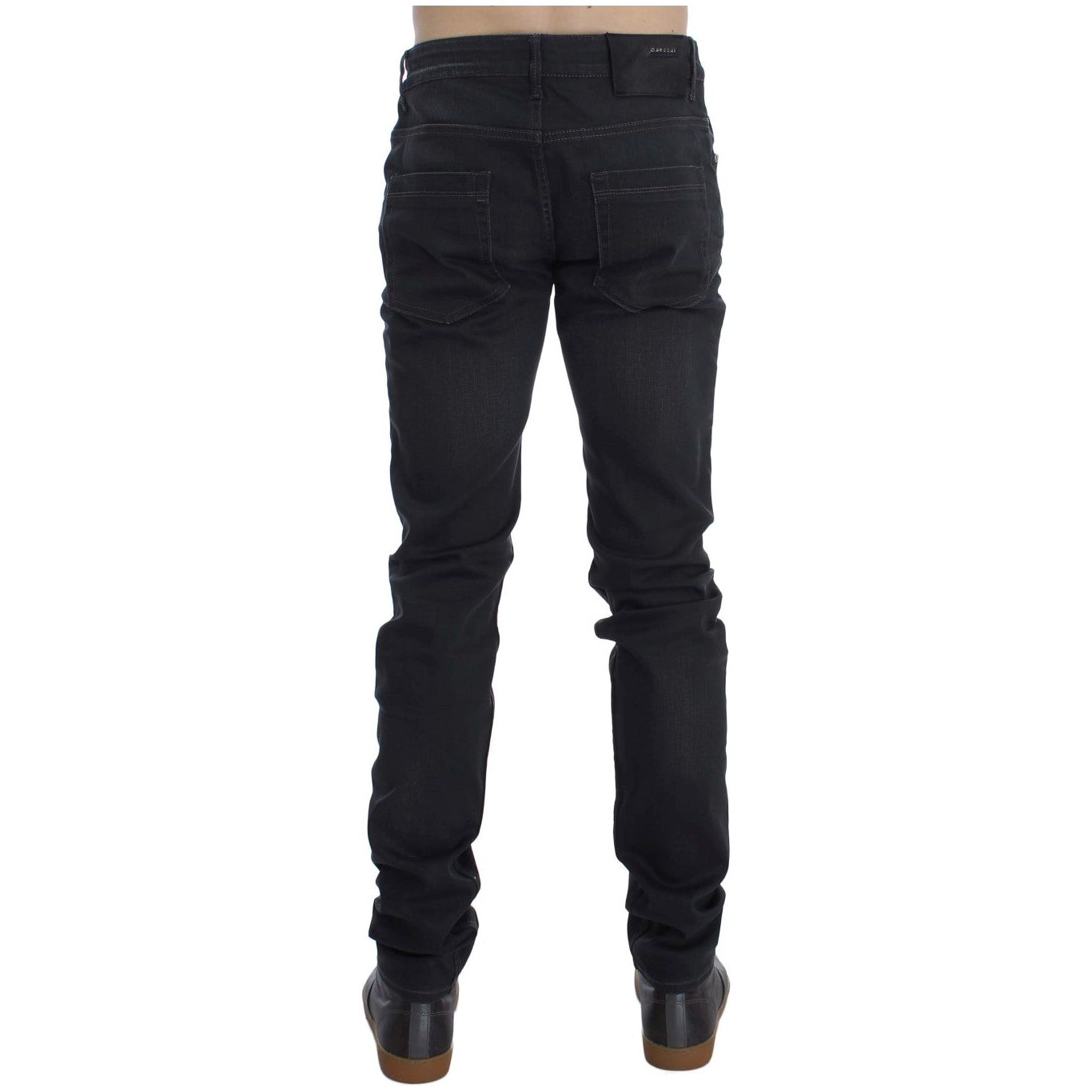 Acht Sleek Gray Slim Fit Men's Premium Denim gray-cotton-stretch-slim-fit-jeans-1