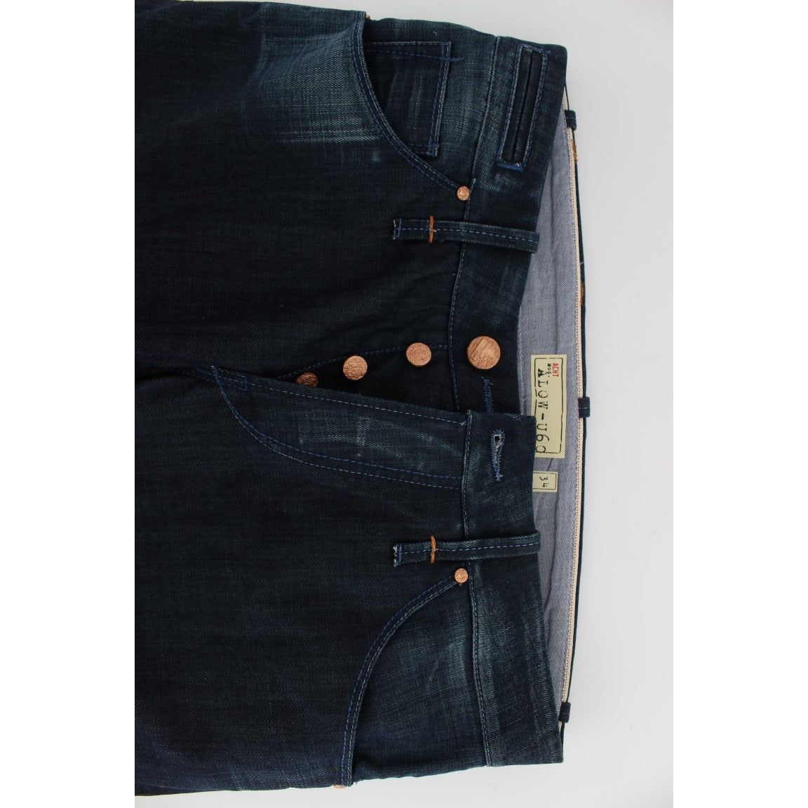 Acht Elegant Straight Fit Blue Denim Jeans blue-wash-cotton-regular-straight-fit-jeans-2