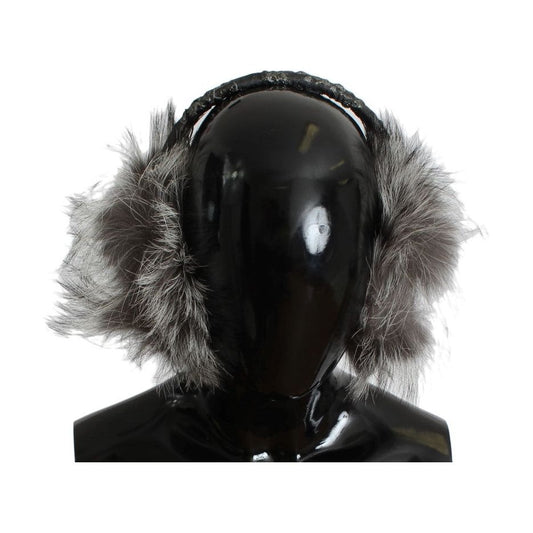 Dolce & Gabbana Elegant Fur and Crystal Ear Muffs Ear Muffs gray-fox-fur-crystal-ear-muffs 302523-gray-fox-fur-crystal-ear-muffs-1.jpg
